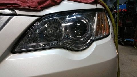 Crystal-clear headlight lens after restoration